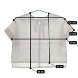 fog linen work リネン リトアニア製 半袖 ブラウス シャツ ライトグレー レディース フォグリネンワーク【中古】5-0410S∞