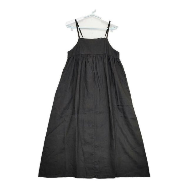 fog linen work ミラ スリップドレス リネン リトアニア製 キャミソール ワンピース ブラック レディース フォグリネンワーク【中古】5-0706S∞