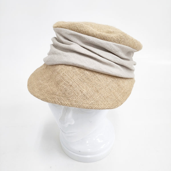 mature ha jute drape cap ジュートドレープキャップ 帽子 キャップ ベージュ レディース マチュアーハ【中古】5-0605S◎
