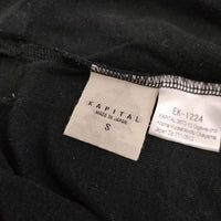 KAPITAL 天竺4フラッグス ポケット S 半袖Ｔシャツ カットソー ブラック レディース キャピタル【中古】5-0706S∞