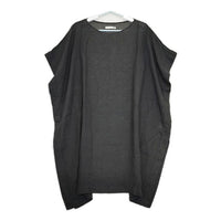 evam eva E211T122 リネンポンチョ サイドスリット ワンピース ポンチョ チャコールグレー レディース エヴァムエヴァ【中古】5-0706S∞