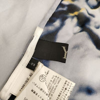 Y's シフォン プリント YX-B26-214 キュプラシアー ノースリーブ ブラウス シャツ ライトブルー レディース ワイズ/Yohji【中古】5-0706S∞
