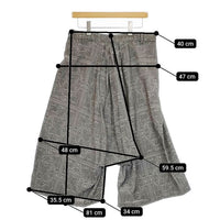Y's レーヨン ジャカード 総柄 YB-P13-203 サルエルパンツ グレー レディース ワイズ/Yohji【中古】5-0410M∞
