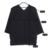 SOU・SOU ジバン gibao 日本製 Vネック コットン カットソー ブラック レディース ソウソウ【中古】5-0321M△