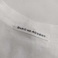 BASIC AND ACCENT 袖透かしデザインTシャツ 半袖Ｔシャツ カットソー ホワイト レディース ベーシックアンドアクセント【中古】5-0706S∞