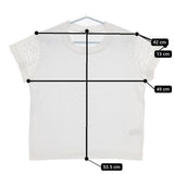 BASIC AND ACCENT 袖透かしデザインTシャツ 半袖Ｔシャツ カットソー ホワイト レディース ベーシックアンドアクセント【中古】5-0706S∞