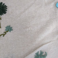 Jocomomola 花 刺繍 レーヨンリネン カーディガン ベージュ レディース ホコモモラ【中古】5-0426M∞