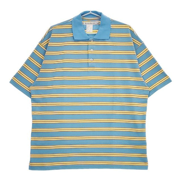 EEL 新品 E-23517 POLO GOOD 定価14850円 ポログッド ボーダー サイズM 半袖 ポロシャツ ブルー イエロー メンズ イール【中古】5-0501S∞