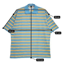 EEL 新品 E-23517 POLO GOOD 定価14850円 ポログッド ボーダー サイズM 半袖 ポロシャツ ブルー イエロー メンズ イール【中古】5-0501S∞