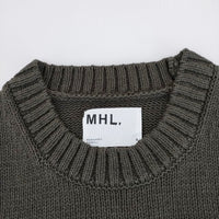 MHL. 595-4161500 サイズ2 COARSE COTTON LINEN 定価22000円 ニット ベスト 24SS カーキ レディース エムエイチエル【中古】4-0912M♪