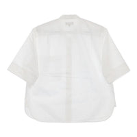MARGARET HOWELL COTTON LINEN バンドカラー 定価27500円 578-1152004 半袖シャツ ホワイト レディース マーガレットハウエル【中古】5-0706S∞
