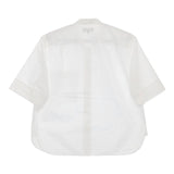 MARGARET HOWELL COTTON LINEN バンドカラー 定価27500円 578-1152004 半袖シャツ ホワイト レディース マーガレットハウエル【中古】5-0706S∞