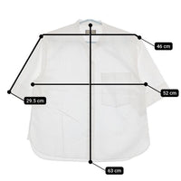 MARGARET HOWELL COTTON LINEN バンドカラー 定価27500円 578-1152004 半袖シャツ ホワイト レディース マーガレットハウエル【中古】5-0706S∞