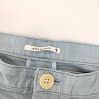 mina perhonen farm ground rs4266 コットンリネン パンツ ライトブルー レディース ミナペルホネン【中古】4-1223M∞