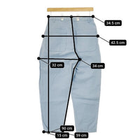 mina perhonen farm ground rs4266 コットンリネン パンツ ライトブルー レディース ミナペルホネン【中古】4-1223M∞