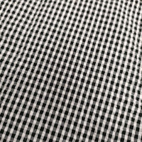 Lin francais d'antan ギンガムチェック 半袖 コットン Vネック ワンピース ブラック ホワイト レディース ランフランセダンタン【中古】5-0706S∞
