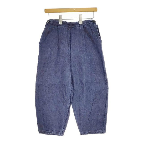 Lin francais d'antan サイドボタン ヘンプパンツ パンツ ブルー レディース ランフランセダンタン【中古】5-0426M∞