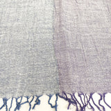 COOVA コーバ 大判ストール フリンジ マフラー 無地 ストール ミズイロ ムラサキ レディース【中古】5-0615M◎