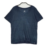 45R/45rpm コットン インディゴ Vネック 半袖Ｔシャツ カットソー ネイビー レディース フォーティーファイブアールピーエム【中古】5-0621S∞