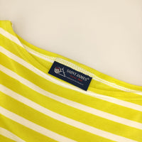 SAINT JAMES ウェッソン ボートネック F3 長袖Ｔシャツ カットソー ロンＴ イエロー ホワイト レディース セントジェームス【中古】5-0101M∞