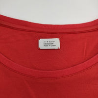 hatra カットソー素材 裾ジップ 半袖 ワンピース レッド レディース ハトラ【中古】5-0614S∞