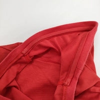 hatra カットソー素材 裾ジップ 半袖 ワンピース レッド レディース ハトラ【中古】5-0614S∞
