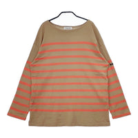 HUG O WaR ボーダー コットン 長袖Ｔシャツ カットソー ロンＴ ベージュ オレンジ レディース ハグオーワー【中古】5-0101M∞