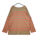 HUG O WaR ボーダー コットン 長袖Ｔシャツ カットソー ロンＴ ベージュ オレンジ レディース ハグオーワー【中古】5-0101M∞