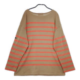 HUG O WaR ボーダー コットン 長袖Ｔシャツ カットソー ロンＴ ベージュ オレンジ レディース ハグオーワー【中古】5-0101M∞