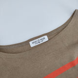 HUG O WaR ボーダー コットン 長袖Ｔシャツ カットソー ロンＴ ベージュ オレンジ レディース ハグオーワー【中古】5-0101M∞