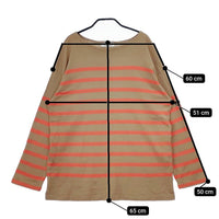 HUG O WaR ボーダー コットン 長袖Ｔシャツ カットソー ロンＴ ベージュ オレンジ レディース ハグオーワー【中古】5-0101M∞
