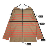 HUG O WaR ボーダー コットン 長袖Ｔシャツ カットソー ロンＴ ベージュ オレンジ レディース ハグオーワー【中古】5-0101M∞