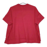 TRAVAIL MANUEL クラシック天竺 スリットT 2014-42 オーバーサイズ 半袖Ｔシャツ カットソー 24SS レッド レディース トラバイユマニュアル【中古】5-0621S∞
