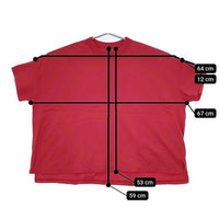 TRAVAIL MANUEL クラシック天竺 スリットT 2014-42 オーバーサイズ 半袖Ｔシャツ カットソー 24SS レッド レディース トラバイユマニュアル【中古】5-0621S∞