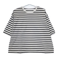 nest Robe コットンボーダー ビッグシルエット 01232-1041 半袖Ｔシャツ カットソー 23SS ホワイト ネイビー レディース ネストローブ【中古】5-0621S∞