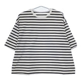 nest Robe コットンボーダー ビッグシルエット 01232-1041 半袖Ｔシャツ カットソー 23SS ホワイト ネイビー レディース ネストローブ【中古】5-0621S∞