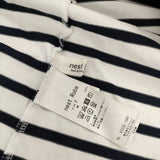 nest Robe コットンボーダー ビッグシルエット 01232-1041 半袖Ｔシャツ カットソー 23SS ホワイト ネイビー レディース ネストローブ【中古】5-0621S∞