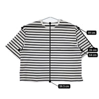 nest Robe コットンボーダー ビッグシルエット 01232-1041 半袖Ｔシャツ カットソー 23SS ホワイト ネイビー レディース ネストローブ【中古】5-0621S∞