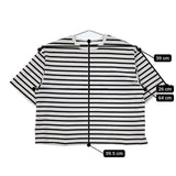 nest Robe コットンボーダー ビッグシルエット 01232-1041 半袖Ｔシャツ カットソー 23SS ホワイト ネイビー レディース ネストローブ【中古】5-0621S∞