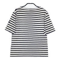 SAINT JAMES ピリアック ボーダー T1 半袖Ｔシャツ カットソー ホワイト ネイビー レディース セントジェームス【中古】5-0621S∞