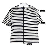 SAINT JAMES ピリアック ボーダー T1 半袖Ｔシャツ カットソー ホワイト ネイビー レディース セントジェームス【中古】5-0621S∞