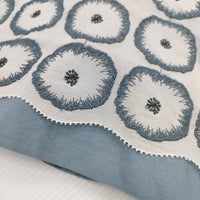 mina perhonen jelly flower 刺繍 羽織 定価110000円 vs6531 40 ノーカラーコート ライトブルー レディース ミナペルホネン【中古】4-0912M♪