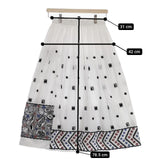 marble sud 07DS074012 FOLKS Skirt 刺繍 ギャザー ロングスカート 24SS ホワイト レディース マーブルシュッド【中古】4-0912M♪