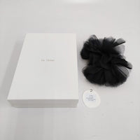 la fleur naomi フラワー オーガンジー コサージュ 定価19800円 ブローチ ブラック レディース ラフルール【中古】4-0912G♪