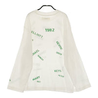 BEAMS BOY メッセージプリント 長袖Ｔシャツ カットソー ロンＴ 22AW ホワイト グリーン レディース ビームスボーイ【中古】5-0204M∞