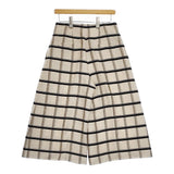 EPOCA ガウチョ ワイドパンツ チェック柄 M5R12-155-40 サイズ42 コットンリネン パンツ アイボリー ブラック レディース エポカ【中古】5-0404M△