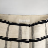 EPOCA ガウチョ ワイドパンツ チェック柄 M5R12-155-40 サイズ42 コットンリネン パンツ アイボリー ブラック レディース エポカ【中古】5-0404M△