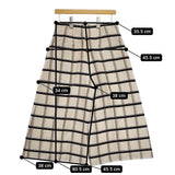 EPOCA ガウチョ ワイドパンツ チェック柄 M5R12-155-40 サイズ42 コットンリネン パンツ アイボリー ブラック レディース エポカ【中古】5-0404M△