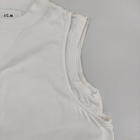 J.C.M サイドスリット ノースリーブカットソーワンピ ロング ワンピース ホワイト レディース ジェイシーエム【中古】5-0621S∞