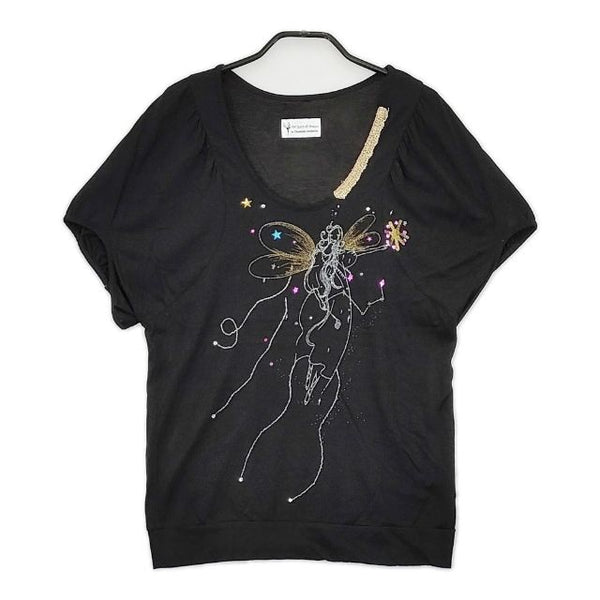 TSUMORI CHISATO the Spirit of Beauty スパンコール 半袖Ｔシャツ カットソー ブラック レディース ツモリチサト【中古】5-0621S∞